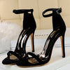 9cm High Heels Crystal Sandals Stiletto Heels