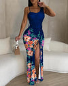 Elegant dresses for women  Tie Dye Print  High Slit Drawstring