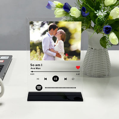 Personalized Plaque with Stand Spotify Code Photos Acrylic Plaque for Song Code Decor