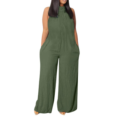 High Waist  Jumpsuits Sleeveless