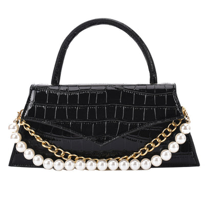 Retro Pattern Small Square Bag Fashion Pearl Single Shoulder