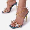 Square Head Snake Print Sandals