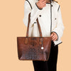 Tote Bag  Crocodile Pattern Handbag