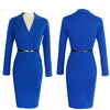 Women Long Sleeved Suit Collar Pencil Skirt