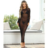 Mesh See-Through Long-Sleeved Ladies Dress