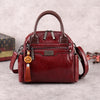 Retro Fashion Oil Wax Leather Hit Color Single-shoulder Oblique Handbag