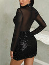 'Perspective mesh sequin dress