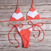 Ladies Swimsuit Colorblock Print Bikini Swimsuit