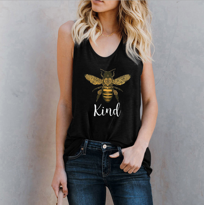 Ladies sleeveless bee kind vest