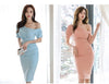 Backless women's slim waist short sleeve hip dress