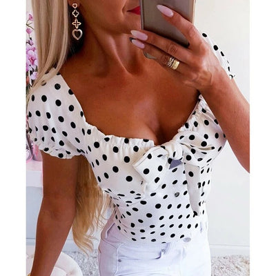 polka dot blouse