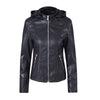 Chest Pocket Hooded Zipper Leather