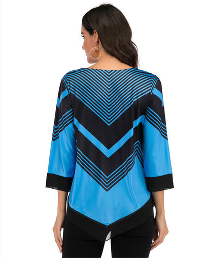 Stepford Angle Design Blouse (Curvy Sizes)