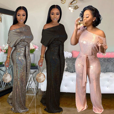 I'm A Diva Shimmering Jumpsuit (Curvy Sizes)