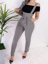 High Waist jumpsuit suspenders