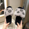 leopard wool slippers woman