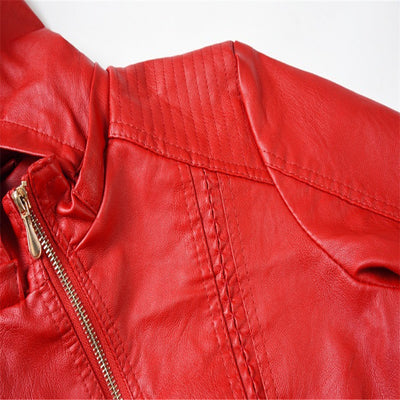 Chest Pocket Hooded Zipper Leather