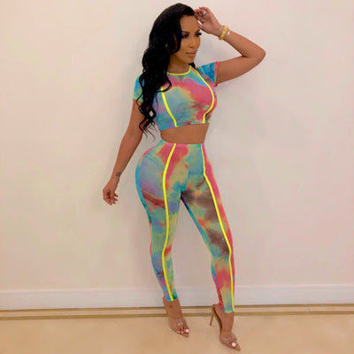 Sports tie-dye suit