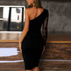 One Shoulder Classic Black Dress