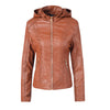 Chest Pocket Hooded Zipper Leather