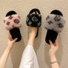 leopard wool slippers woman