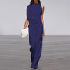 One-Shoulder Pile Collar Jumpsuit