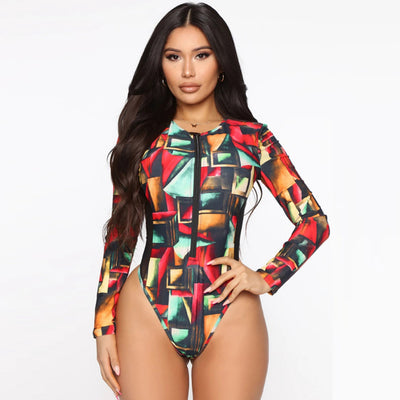 Long Sleeve One-Piece Swimsuit for Women