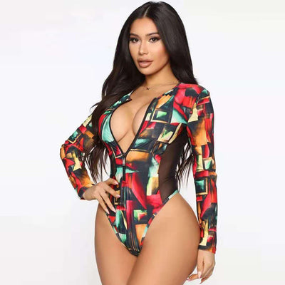 Long Sleeve One-Piece Swimsuit for Women