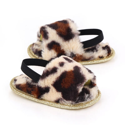 Furry Sandals Indoor Soft-soled Toddler Shoes Baby Shoes