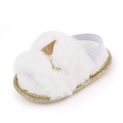 Furry Sandals Indoor Soft-soled Toddler Shoes Baby Shoes