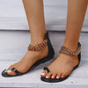 Oversized Flat Toe Metal Casual Sandals