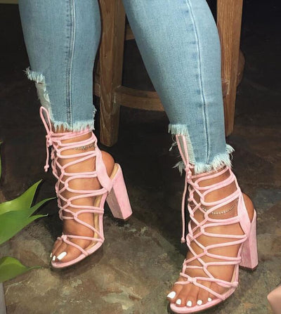 High-Heeled Sandals Straps