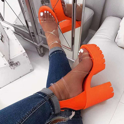 Summer European And American Thick Heel Super High Heels