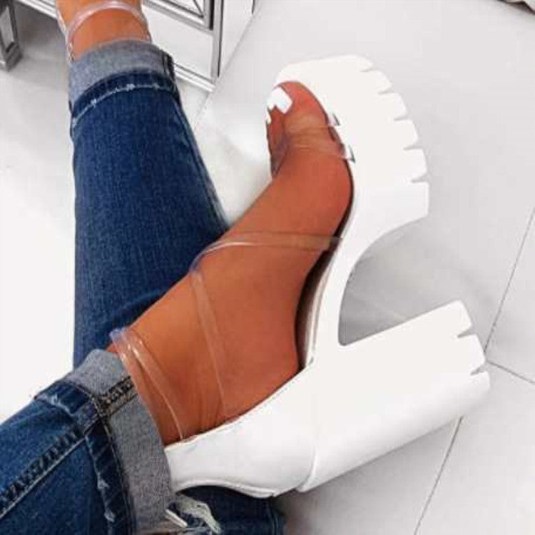 Summer European And American Thick Heel Super High Heels