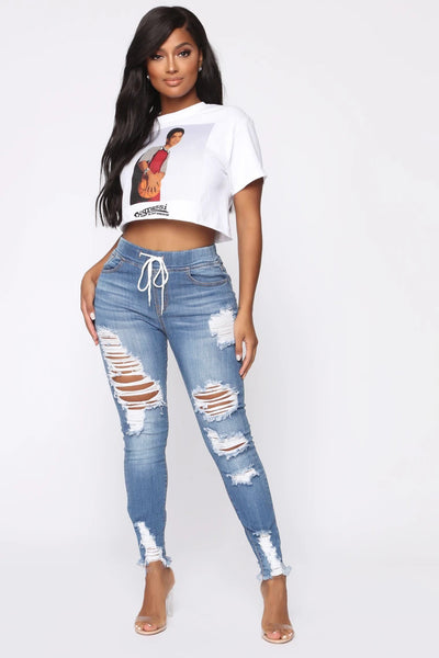 Stretch Ripped Skinny  Jeans