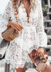 Lace Long Sleeve V-Neck Dress