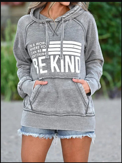 Ladies Hoodie with Printed Letters