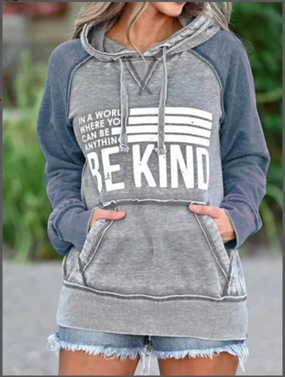 Ladies Hoodie with Printed Letters