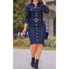 Slim Long Sleeve Denim  Dress