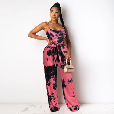 Waist Sleeveless Backless Suspender Jumpsuit