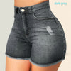 Women Summer High Waisted Denim Up  Slim Denim Shorts