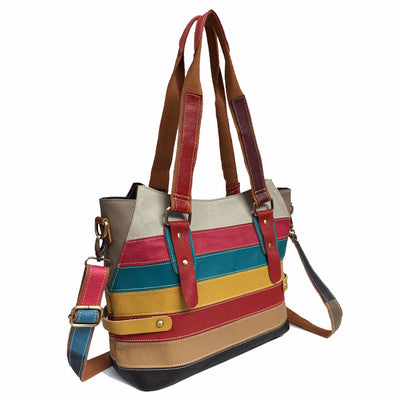 Casual Stripe Shoulder Bags Large