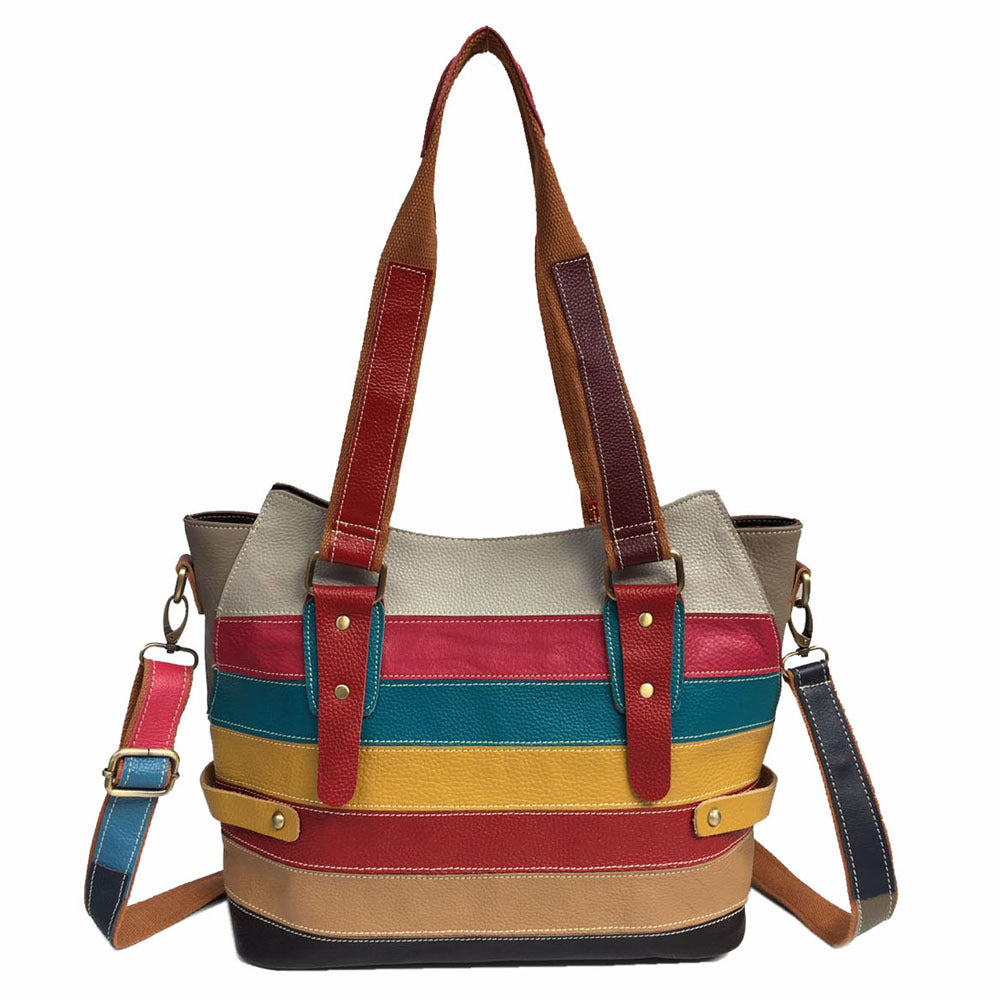 Casual Stripe Shoulder Bags Large