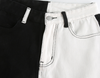 Two Tone Contrast Black And White Jeans- Half And Half