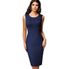 Slim Slimming Stitching Sleeveless Ladies And Ladies Pencil Skirt Dress