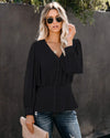 V-neck Long-sleeved Blouse Blouse