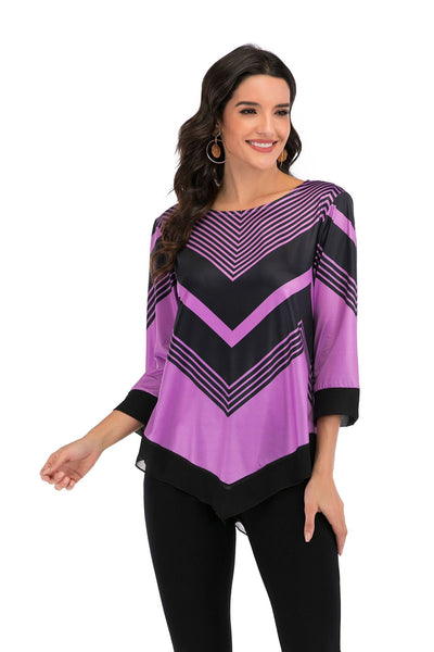 Stepford Angle Design Blouse (Curvy Sizes)