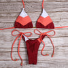 Ladies Swimsuit Colorblock Print Bikini Swimsuit