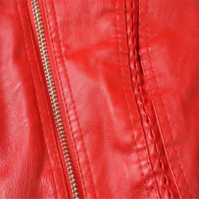 Chest Pocket Hooded Zipper Leather