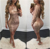 Sparkly  Backless Gold Sequin Dress